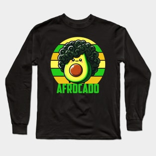 Afrocado - Funny African American Avocado Long Sleeve T-Shirt